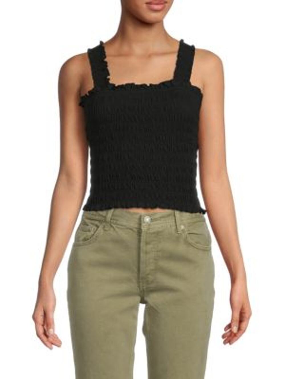 Veronica Beard Smocked Black Averie Tank Top Size XS